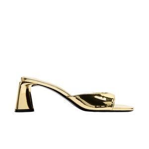 Zara Metallic Block Heel Sandal